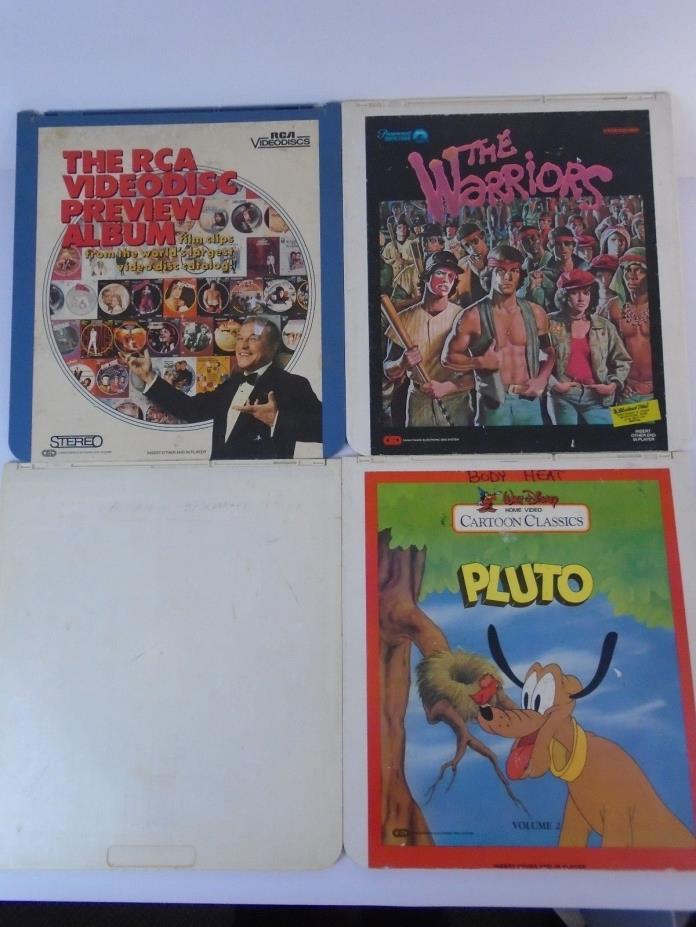 Lot of 4 SV Video Discs CED Untested, The Warriors Pluto RCA Love Splendored