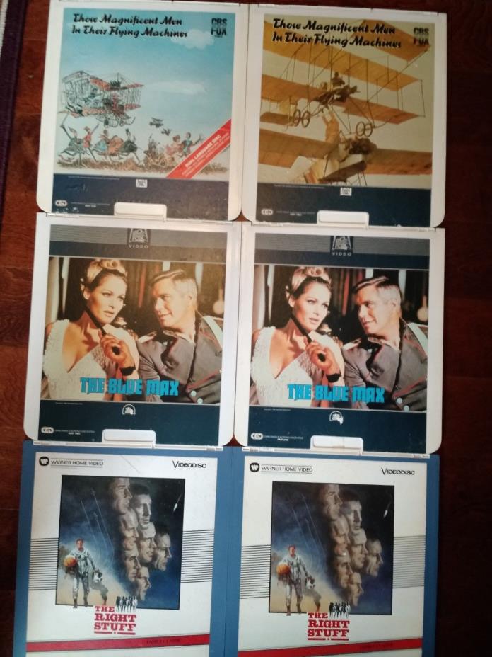 6 - ACTION CED VIDEODISC Those Magnificent men , the Blue Max , the Right Stuff