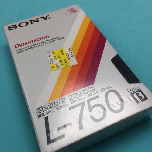 Sony L-750 Blank Betamax  Dynamicron Beta Tape Factory Sealed - NOS - Made USA