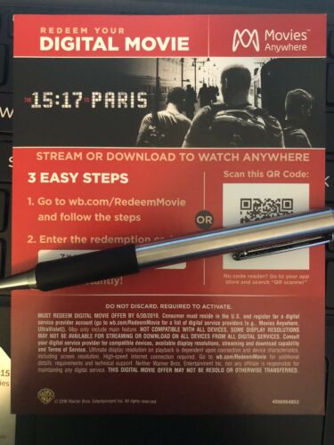 The 15:17 to Paris (2018) Digital Movie Code