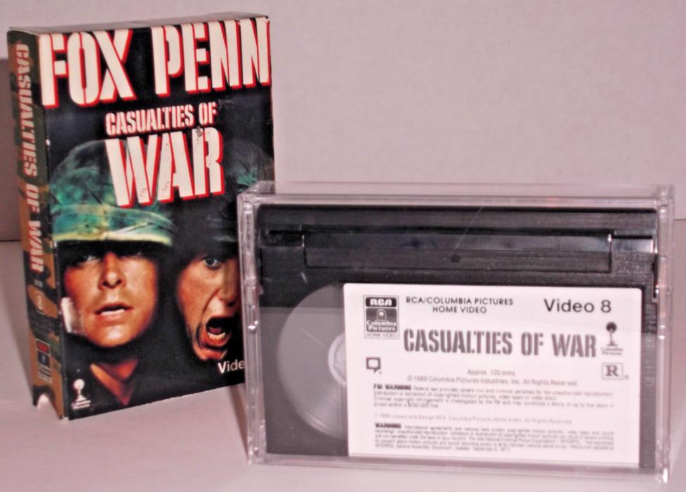 Video 8 CASUALTIES OF WAR Factory Produced Tape Casette NOT VHS Michael J Fox