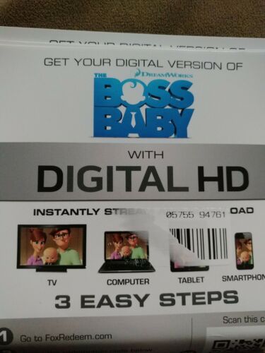 The Boss Baby (2017 film) (Digital HD Ultraviolet Code ONLY)
