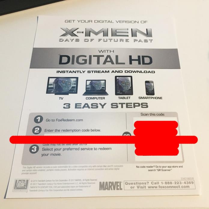 X-Men: Days of Future Past Digital HD copy CODE ONLY