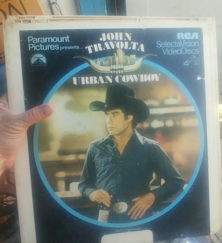 Vintage untested RCA videodisc 2 disc set John Travolta Urban Cowboy 1980