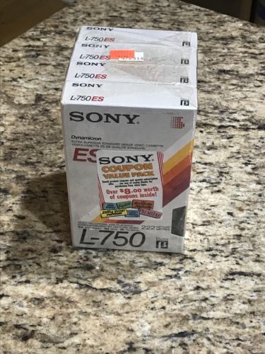 4 pc. Package Sony ES L-750 Blank Beta Dynamicron Tape New and Sealed 222 Meters