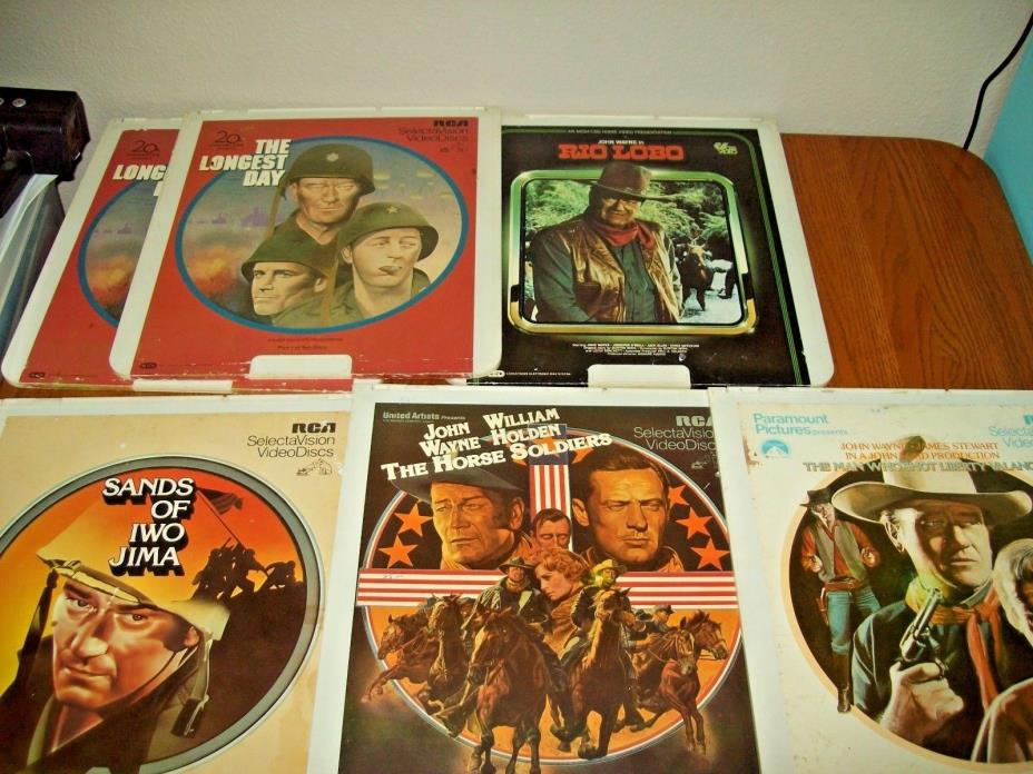 CED Disc Collection John Wayne: Sands Of Iwo Jima, Rio Lobo And More!!