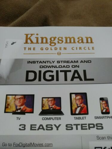 Kingsman The Golden Circle Movie Digital Code Only