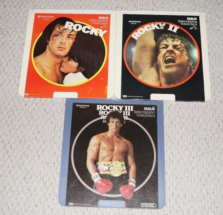 Rocky 1, 2, & 3 CED Video Disc Lot RCA SelectaVision