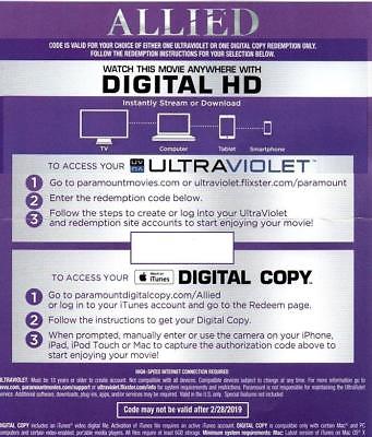 Allied (2016 film) (Digital HD Ultraviolet Code ONLY)