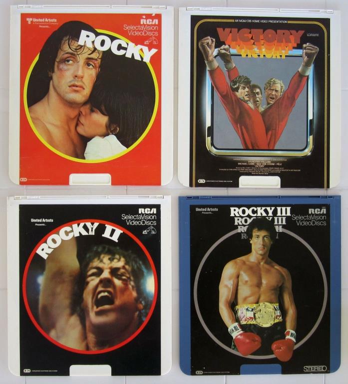 CED RCA SelectaVision Videodisc Lot of 4 Discs-Rocky 1-2 & 3, Victory