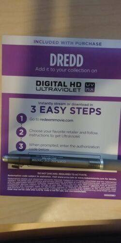 Dredd 4k digital HD code