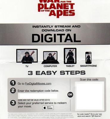 War for the Planet of the Apes (2017 film) (Digital HD Ultraviolet Code ONLY)