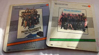 Vintage CED Video Disk Police Academy 1 and 2 (2-disc set)