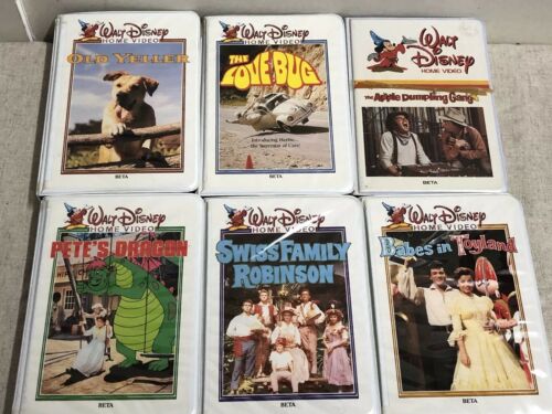 RARE! LOT OF 6 Disney Beta Betamax Walt Disney MOVIES not VHS Vintage