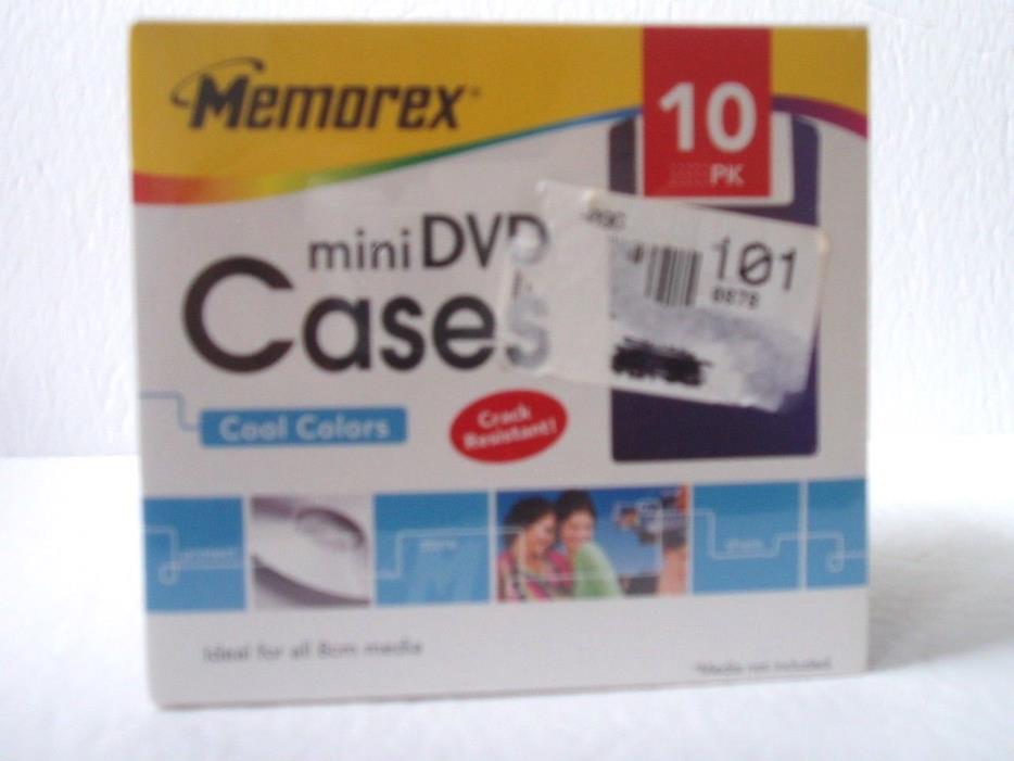 New Memorex 10 Pack Of Multi Color Mini DVD Cases