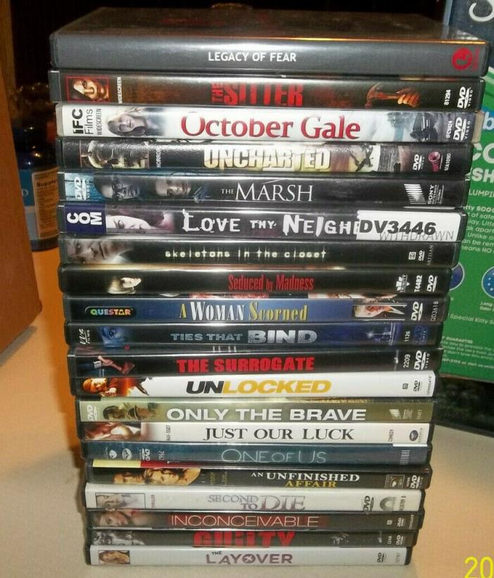 Lot of 20 Empty DVD Cases with art ( no dvds included)