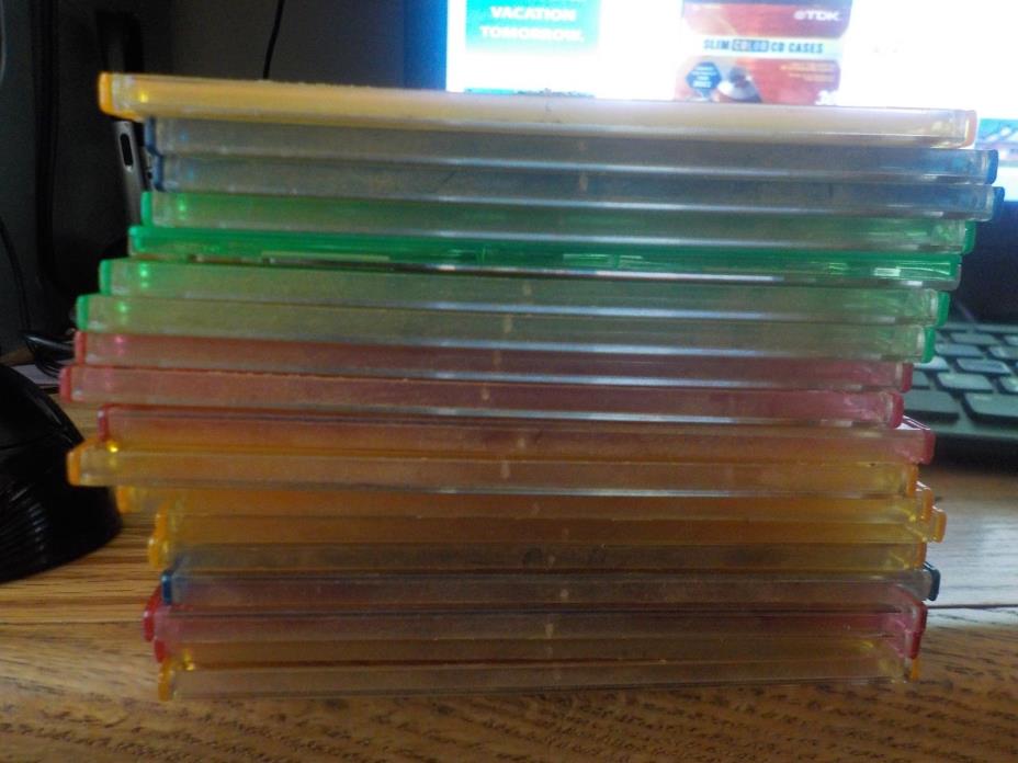 Lot of 18 Colorful Slip CD or DVD Jewel Cases