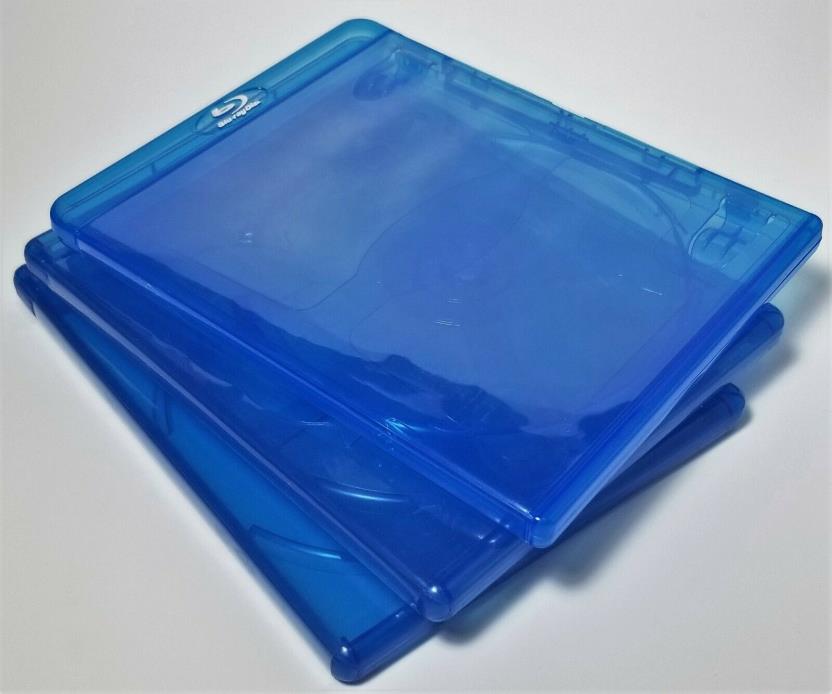 (3) Empty Blu-Ray DVD Case 12mm 1-Disc Single With LOGO Empty Replacement Cases