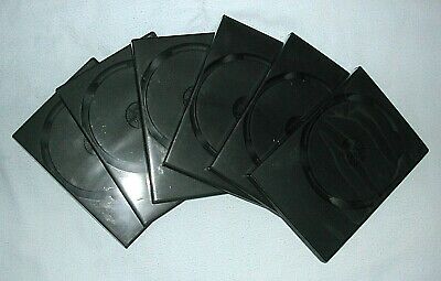 Set of 6 Double DVD CD SOFTWARE GAME Cases Black Clear Cover NWOT