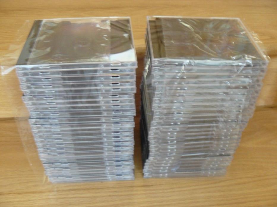 CD DVD cases black & clear-  box of 50
