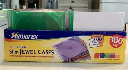 100 PK OF SLIM JEWEL CASE MEMOREX Opened 1 Case And 1 Pack Of Inserts Missing