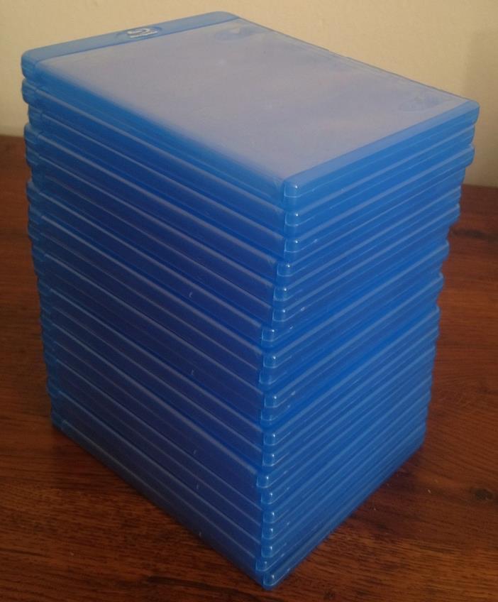 Lot of 20 Blue Vortex Eco-Lite Single Disc Empty Blu-ray Storage Snap Cases DVD