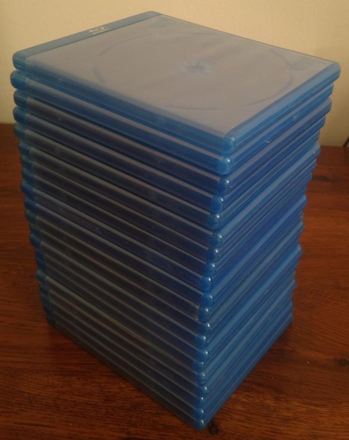 Lot of 20 Blue Viva Elite Double 2-Disc Empty Blu-ray Storage Cases CD DVD