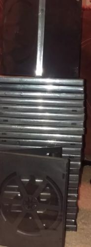 25 Black Empty DVD Movie Cases---NO DVDS!!!-CASES ONLY!!