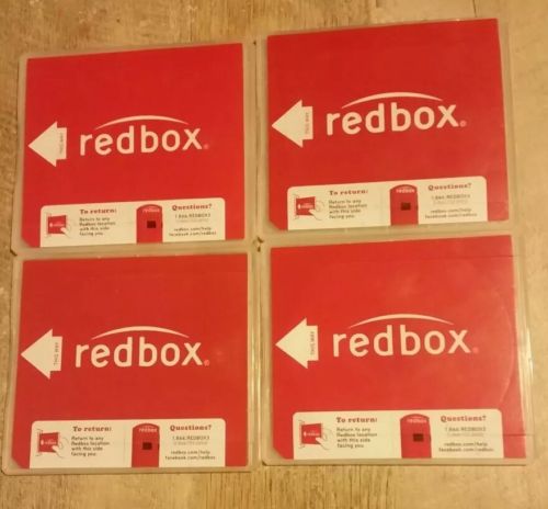 Lot of 4 Empty RedBox DVD Blu-Ray Game Replacement Cases  No Discs USA!