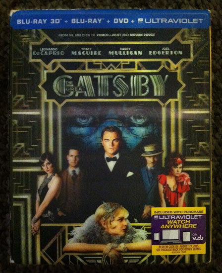 The Great Gatsby LENTICULAR SLIPCOVER only (no movie disc or case) blu-ray 3d