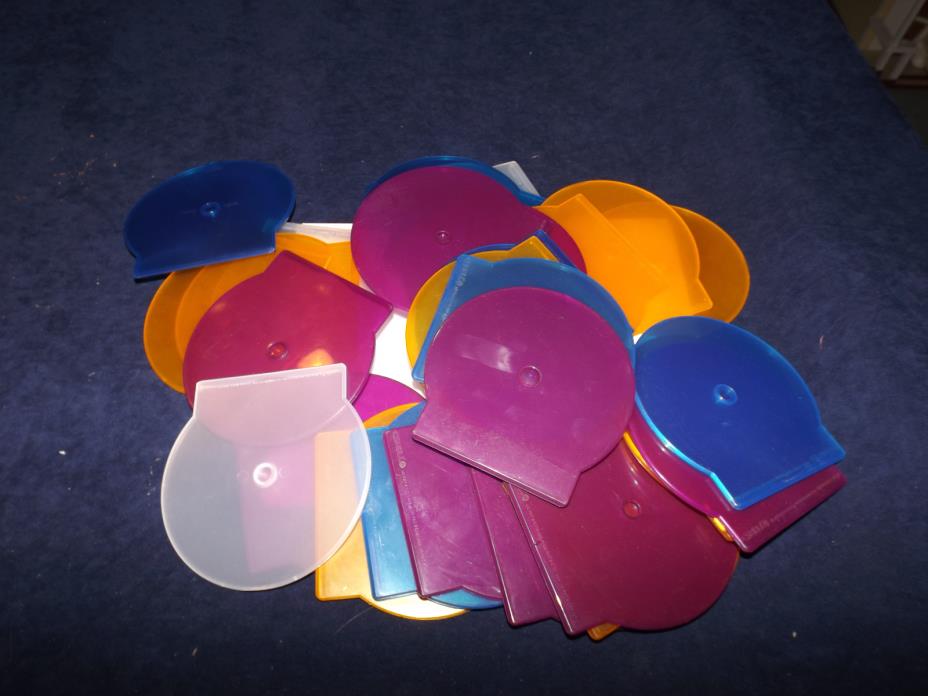 DVD CD PLASTIC STORAGE Single CASE LOT OF 31 ROUND clear/colors