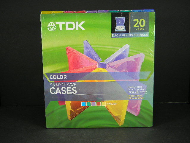 CD / DVD / Blu-Ray Cases TDK Color Snap N' Save Colorful Pack of 20 Each hold 10