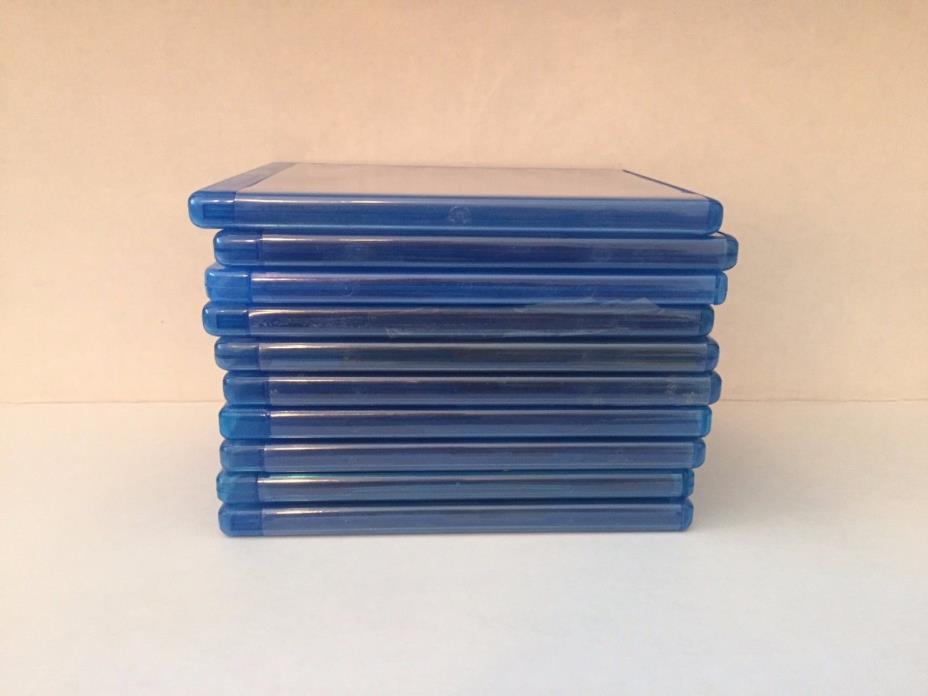 10 Empty Blu-Ray Replacement Cases - some are used but good condition
