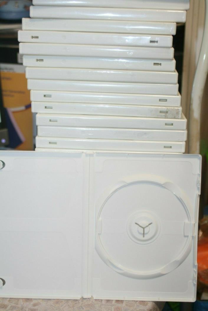 30 White cases 14mm Standard regular Quality single disc Empty DVD Cases