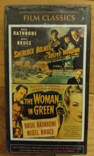 Sherlock Holmes Double Feature Secret Weapon + Woman In Green VHS Video Tape NEW