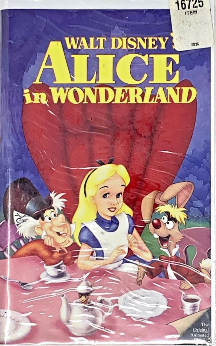 Walt Disney's Alice in Wonderland (VHS, 1998) New sealed rare stock 36 Black Dia
