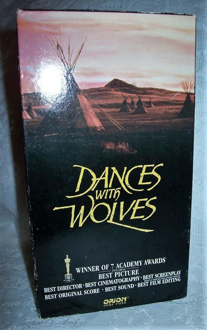 Dances with Wolves (VHS, 1993) stars Kevin Costner Videocassette Tape