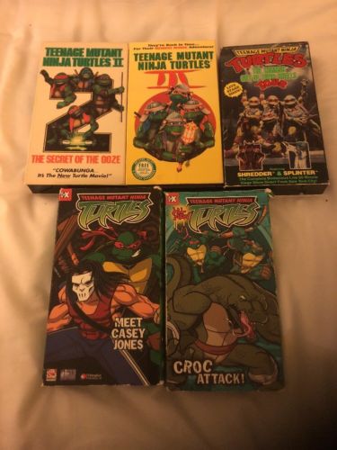 5 Vintage 90s TMNT Teenage Mutant Ninja Turtles Cartoon VHS Meet Casey Jones 2 3