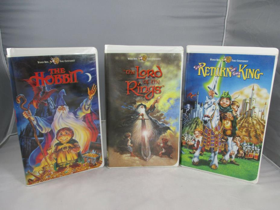 Lord of the Rings Animated Trilogy Clamshell VHS Hobbit & Return of the King