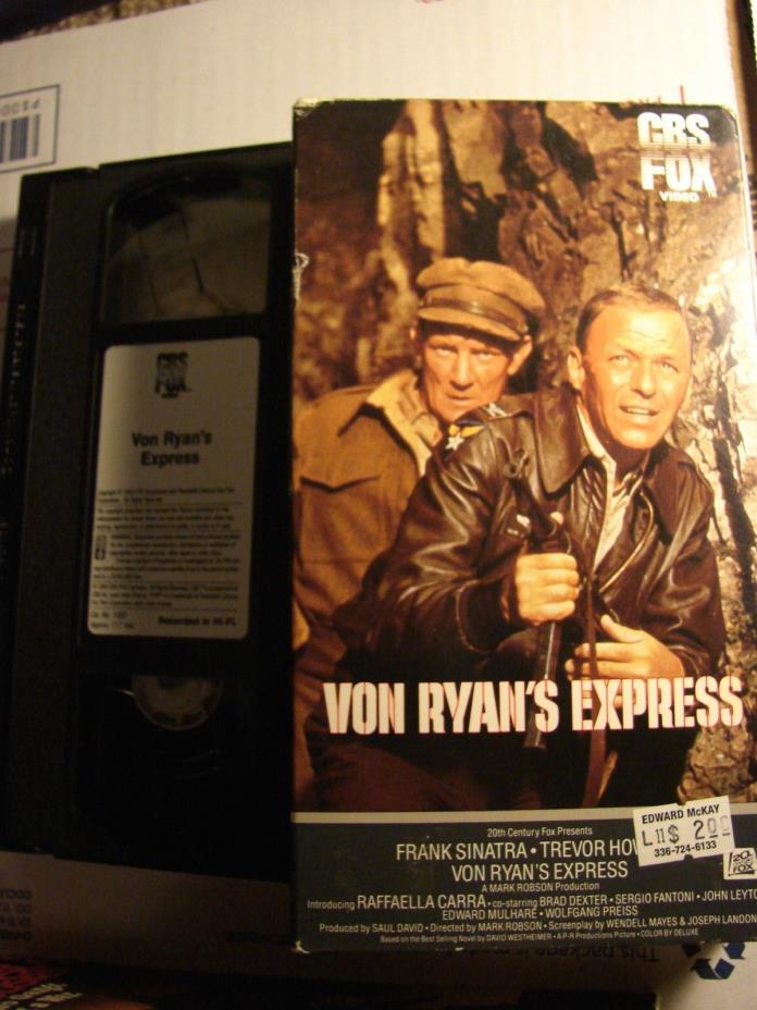 Von Ryan Express Frank Sinatra VHS Video Tape Movie cbs fox