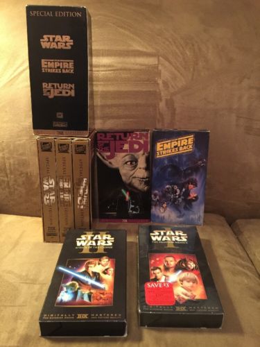 Star Wars 7 Tape VHS Lot: Empire, Return, Clones, Sealed Phantom Menace, More!