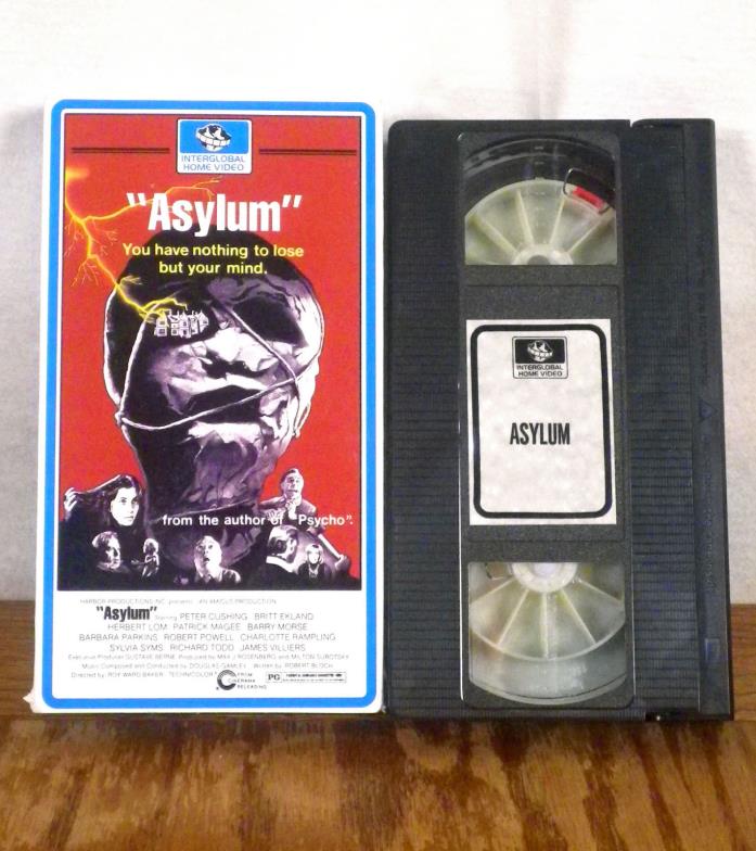 Asylum VHS Movie Film Tape Horror Psycho Shocker 1972 Interglobal Canada Release