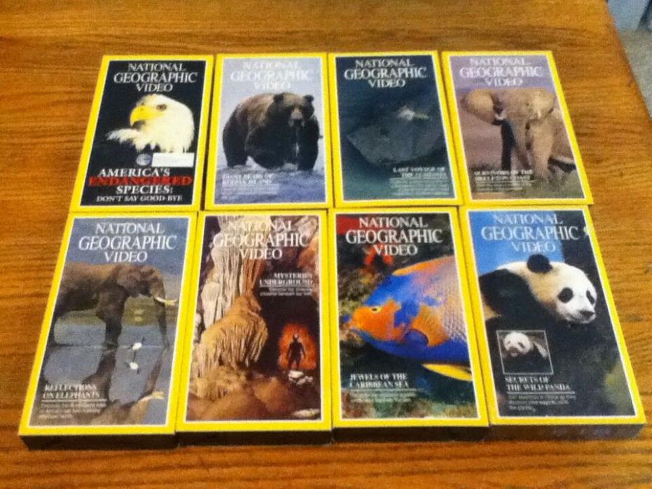 National Geographic VHS VCR Tapes, lot of 8