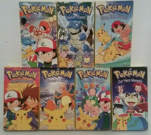 Lot of 7 Original Pokemon VHS Tape Nintendo Game Freaks Video..FREE SHIPPING