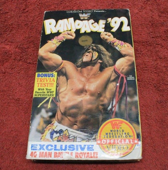 WWF Coliseum Video Rampage '92 1992 in original box Ultimate Warrior VHS