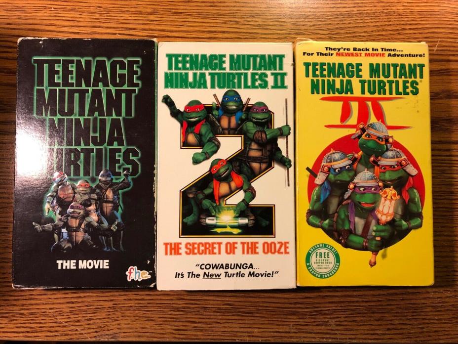 Teenage Mutant Ninja Turtles: The Movie 1 2 3 II III VHS TMNT Ooze Vintage Set