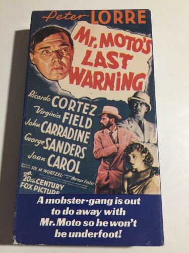 Mr Motos Last Warning Movie VHS Tape Peter Lorre United American Video Corp 1987