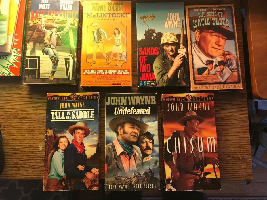 John Wayne Classic Vintage Collectable 7 Videos Tape VHS Lot Western Mclintock