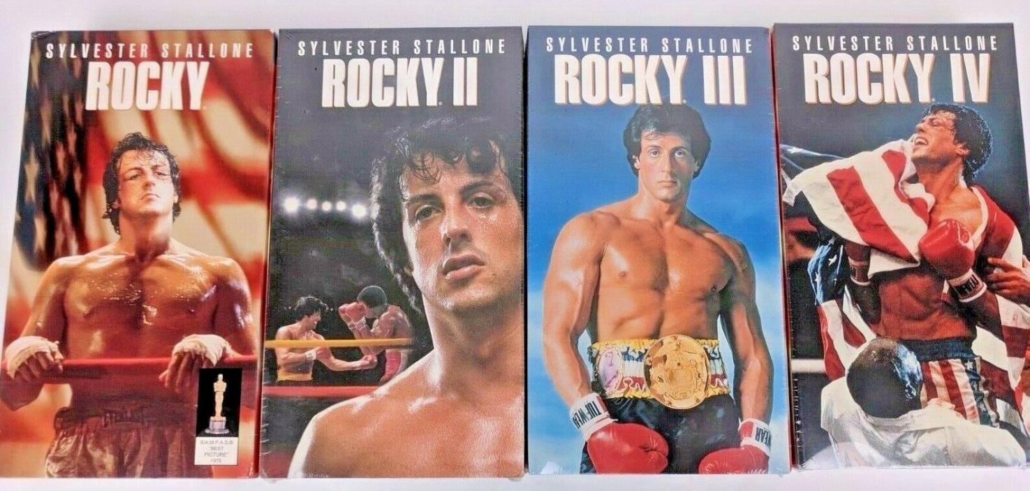 The Rocky Anthology (VHS, 2001, 4-Tape Set) 1 2 3 4 Classic Movie Stallone