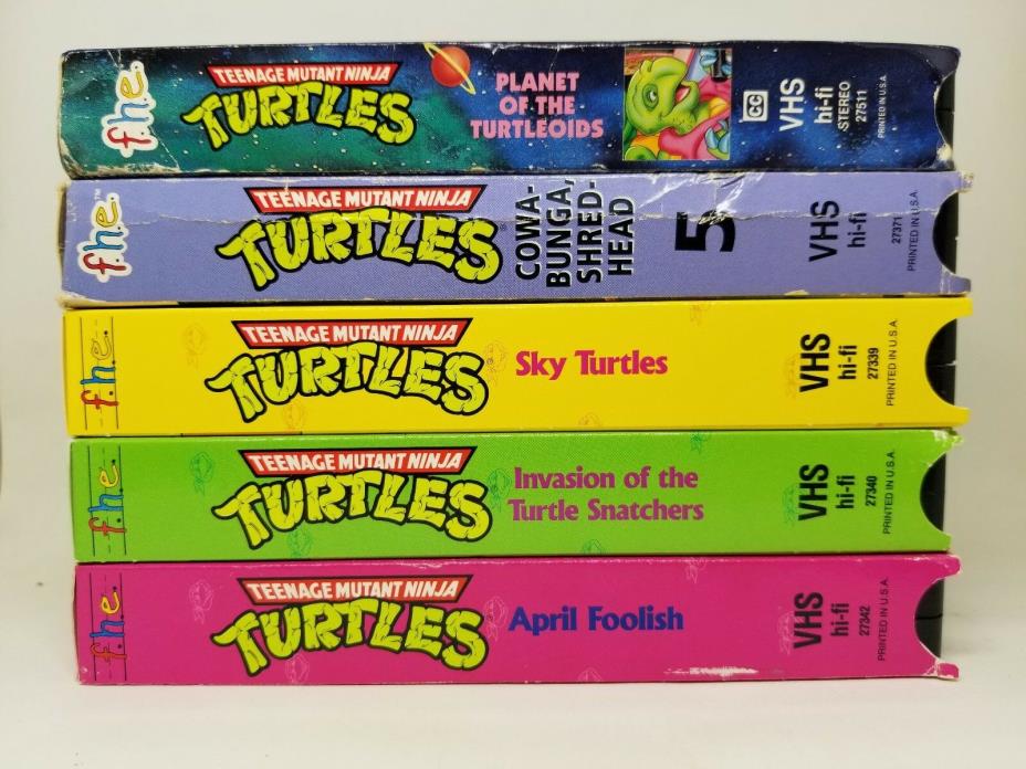 Lot of 5 Vintage TMNT VHS Teenage Mutant Ninja Turtles planet of the Turtleoids